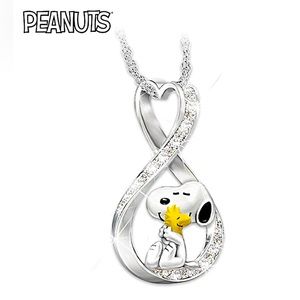 Peanuts Snoopy and Woodstock Infinity Pendant Necklace